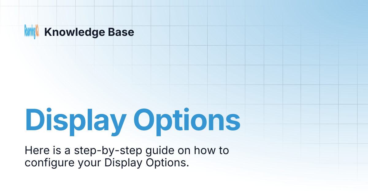 Display Options | Knowledge Base