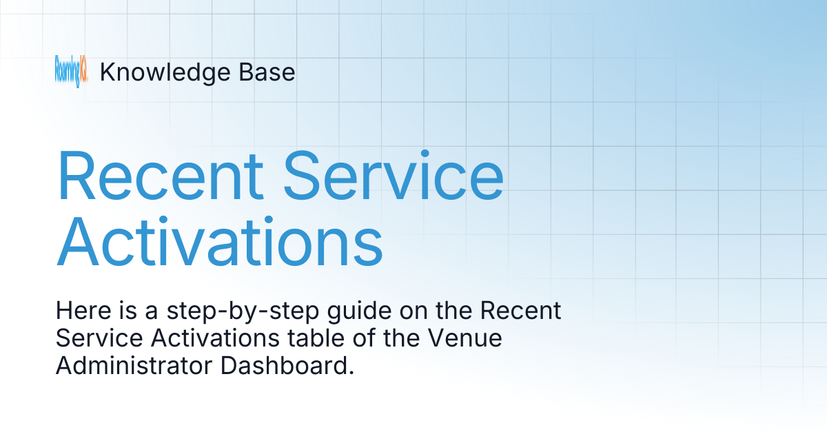 Recent Service Activations | Knowledge Base